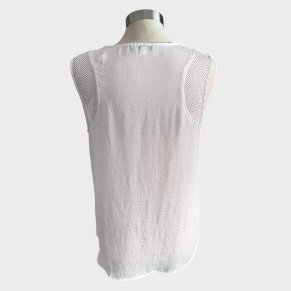 CAbi Medium Marisa White Mesh Tank Top - Picture 4 of 8